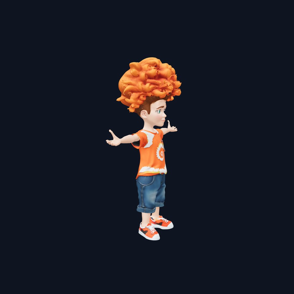 Curly Orange Character model pack
